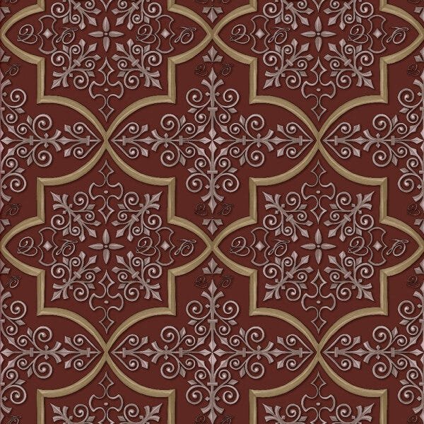 Papel de Parede Colonial Vinho - Império Lord II - 66102 - 1
