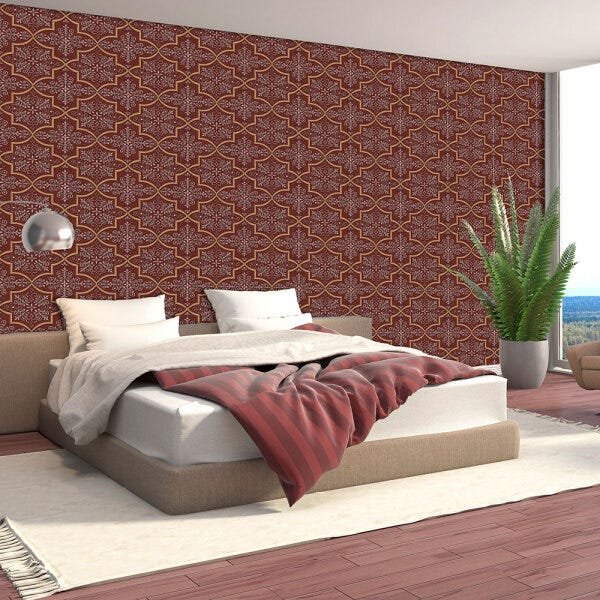 Papel de Parede Colonial Vinho - Império Lord II - 66102 - 2