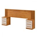 Ver imagem 2 de Cabeceira Extensível Ímola com 6 Gavetas Cinamomo/off White - Panorama Móveis