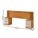 Ver imagem 3 de Cabeceira Extensível Ímola com 6 Gavetas Cinamomo/off White - Panorama Móveis