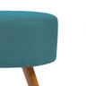 Kit 02 Poltronas Decorativas + Puff Decorativo Redondo Sala Cor:azul Turquesa - 2