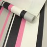 Papel de Parede Listrado Rosa e Cinza Vinilico Lavável+ Cola para Aplicação - 2
