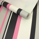 Ver imagem 2 de Papel de Parede Listrado Rosa e Cinza Vinilico Lavável+ Cola para Aplicação