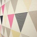 Ver imagem 3 de Papel de Parede Triângulos Rosa e Cinza Vinilico Lavável+ Cola para Aplicação