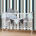 Ver imagem 1 de Papel de Parede Listrado Azul e Cinza Vinilico Lavável+ Cola para Aplicação