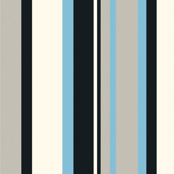 Papel de Parede Listrado Azul e Cinza Vinilico Lavável+ Cola para Aplicação - 2