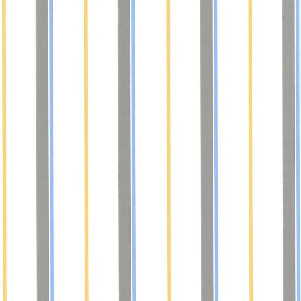 Papel de Parede Listrado Cinza Amarelo com Relevo - Império Algodão Doce - 190969 Importado Vinílico - 1