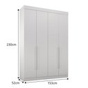 Ver imagem 3 de Modulado 4 Portas 3 Gavetas Orion - Leifer Móveis Branco