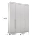 Ver imagem 3 de Modulado 4 Portas 3 Gavetas Orion - Leifer Móveis Branco