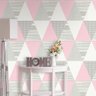 Papel de Parede Estampado Geométrico Rosa Vinilico Lavável+ Cola para Aplicação - 1