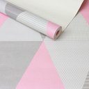 Ver imagem 3 de Papel de Parede Estampado Geométrico Rosa Vinilico Lavável+ Cola para Aplicação