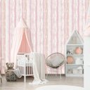 Ver imagem 2 de Papel de Parede Infantil Listrado Rosa Vinilico Lavável+ Cola para Aplicação