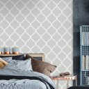 Ver imagem 1 de Papel de Parede Geométrico Cinza Vinilico Lavável+ Cola para Aplicação