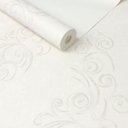 Ver imagem 1 de Papel de Parede Arabesco Off-white Leve Glitter Vinilico Lavável+ Cola para Aplicação