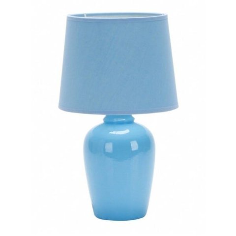 Abajur de Mesa 32cm Cerâmica com Cúpula de Tecido Pottery E27 Taschibra Azul