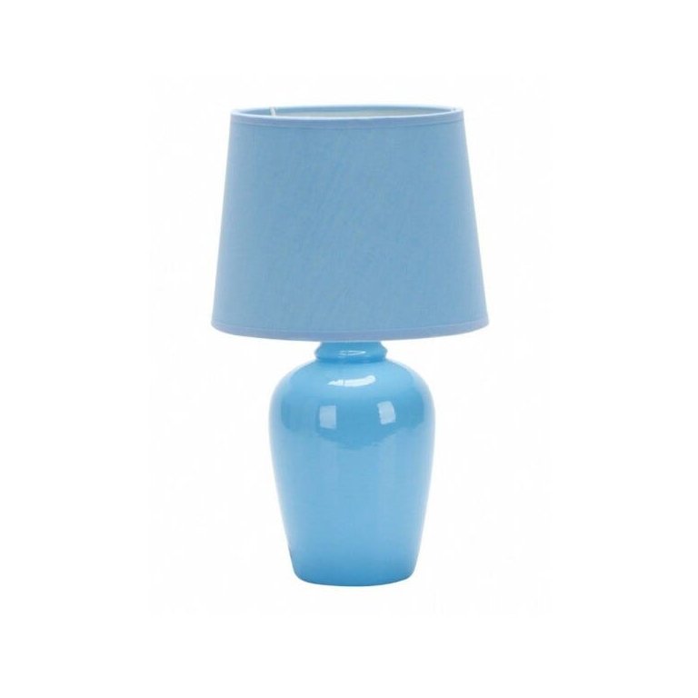 Abajur de Mesa 32cm Cerâmica com Cúpula de Tecido Pottery E27 Taschibra Azul