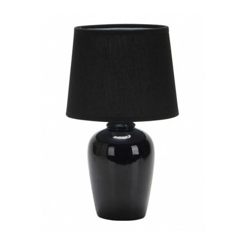 Abajur de Mesa 32cm Cerâmica com Cúpula de Tecido Pottery E27 Taschibra Preto