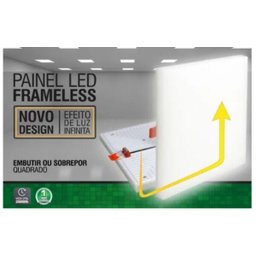Painel De Led Frameless 32w quadrado 2 em 1 (embutir/sobrepor na mesma peça) 6500K Bivolt Luz - 4