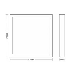 Painel Plafon de LED Quadrado Sobrepor 18W 4000K Bivolt Luz Branco Neutro -Taschibra - 2