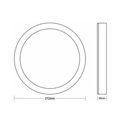 Painel Plafon de LED Redondo Sobrepor 18W 4000K Bivolt Luz Branco Neutro -Taschibra - 2