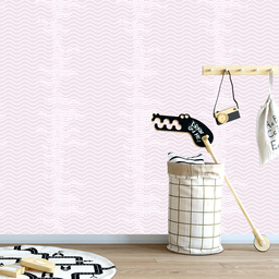 Papel de Parede Adesivo Ondas Rosa Enxoval Quarto Bebê 18m - 5