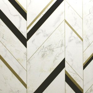 Papel de Parede Mármore Estilizado Bege e Preto - Imperio Coleção Trinity - 190436