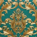 Ver imagem 1 de Papel de Parede Adamascado Verde e Dourado - Coleção Lord Ii Império - 156-361206