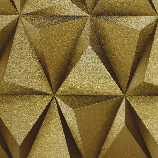 Papel de Parede 3D Geométrico Dourado - Império Lord II - 360103 - 1