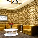 Ver imagem 2 de Papel de Parede 3d Geométrico Dourado+ Cola para Aplicação