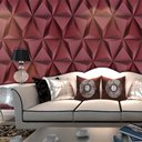 Ver imagem 1 de Papel de Parede 3d Geométrico Vermelho Vinilico Lavável+ Cola para Aplicação