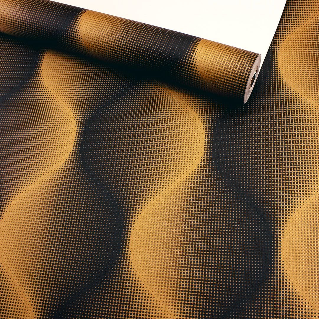 Papel de Parede 3d Ondulado Marrom Alaranjado Vinilico Lavável+ Cola para Aplicação - 3