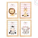 Ver imagem 4 de Kit 4 Quadros Decorativos Moldura e Vidro - Safari Menina:branca