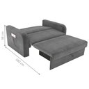 Ver imagem 3 de Sofá Cama com Baú 2 Lugares John Veludo Cinza
