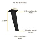 Ver imagem 2 de Pés Palito Retrô - Kit com 6 Unidades Multimóveis Preto