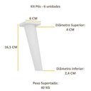 Ver imagem 2 de Pés Palito Retrô - Kit com 6 Unidades Multimóveis Branco