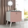 Mesa de Cabeceira 100% Mdf com 1 Gaveta Doçura Multimóveis Branco/cinza/rosa - 4