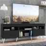 Rack para TV 65 Polegadas com Pés Retrô e 2 Portas Paris Multimóveis Preto/Branco - 1