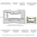Ver imagem 4 de Armário de Cozinha Completa de Canto com Rodapé Veneza Multimóveis V2082 Branco/Preto