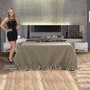 Ver imagem 4 de Cabeceira Queen com Espelho, LED e 2 Mesas de Apoio 2 Gavetas Fiorella Mavaular