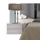 Ver imagem 5 de Cabeceira Queen com Espelho, LED e 2 Mesas de Apoio 4 Gavetas Fiorella Mavaular