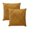 Kit 2 Capas para Almofada Drapeada em Veludo Quadrada 60x60 Mostarda - 1
