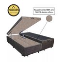Ver imagem 1 de Base Box Baú Casal Luxo Blindado Bipartido AColchoes Suede Marrom 41x138x188