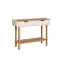 Ver imagem 5 de Aparador Buffet Orgânico Curvo 100% BP 2 Gavetas 100cm com Pés Cilíndricos em Madeira Maciça Aura Branco/Offwhite/Hanover