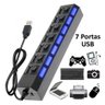 Hub Usb 7 Portas 3.0 Pendrive Tv Mouse Teclado Adaptador Top - 2