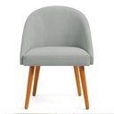 Ver imagem 4 de Kit 04 Cadeiras Poltrona de Jantar Luna Suede Cinza Pés Palito Castanho - Pallazio