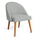 Ver imagem 3 de Kit 04 Cadeiras Poltrona de Jantar Luna Suede Cinza Pés Palito Castanho - Pallazio