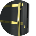 Ver imagem 3 de Porta Pivotante Lambril Evolution c/Puxador D. Super Preto Dourado 100 Brimak