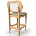 Ver imagem 7 de Kit 3 Banquetas Baixa Bar Cozinha Sala de Jantar Betta L02 Mel Tela Linho Bege - Lyam Decor