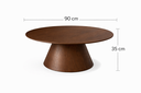 Ver imagem 3 de Mesa de Centro em Lâmina Natural 90cm Design Contemporâneo Desirée Oona Design Castanho
