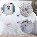 Ver imagem 4 de Kit Cobre Leito Casal Queen Size Matelado 3 Peças Bordado Libélula Branco